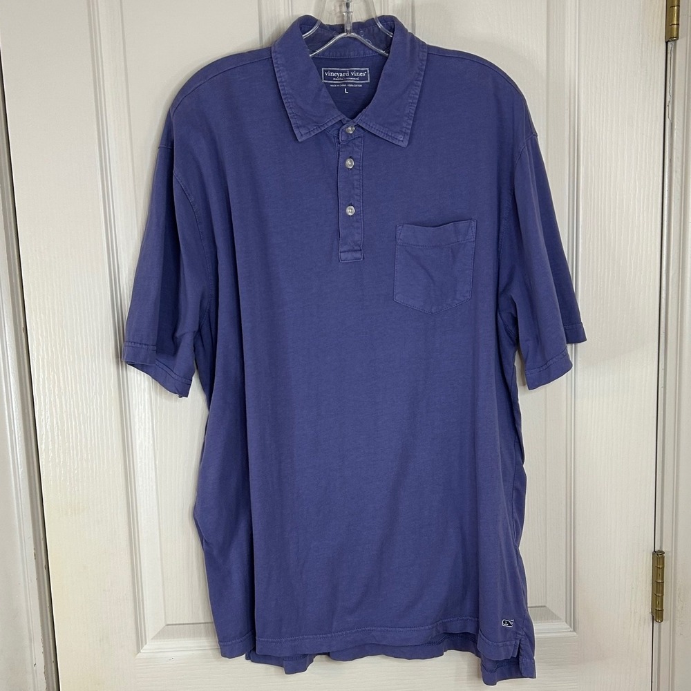 Vineyard Vines Mens Polo Shirt Large L Blue‎ Short Sleeve Casual Top - Picture 2 of 10